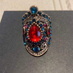 Luxury Women’s Gold Plated Jeweled Finger Ring